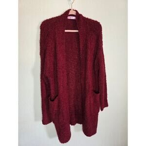 Deep red SUPER SOFT long cardigan by Pretty Chic Unique